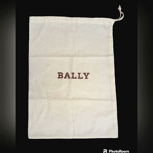 BALLY White & Black Cotton Drawstring Dust Bag (16" long x 11" Wide)
